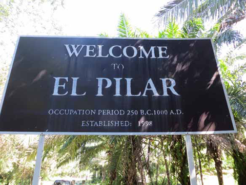Welcome sign to El Pilar